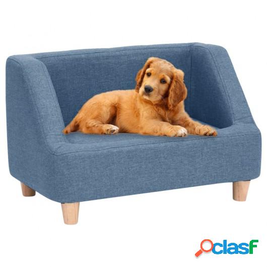 Sofá para perros de lino azul 60x37x39 cm