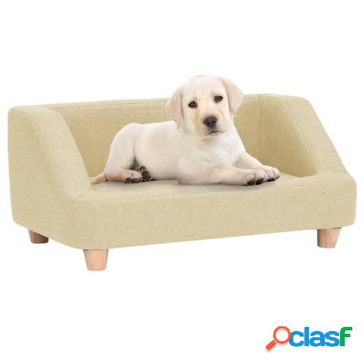 Sofá para perros de lino crema 95x63x39 cm