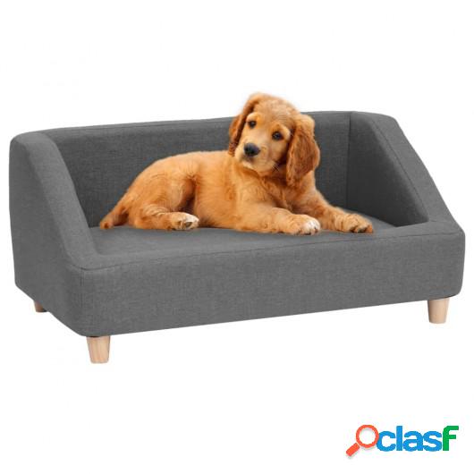 Sofá para perros de lino gris 85x50x39 cm