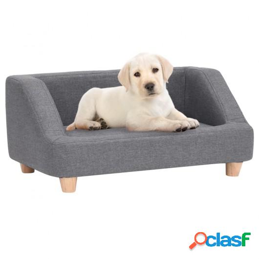 Sofá para perros de lino gris 95x63x39 cm