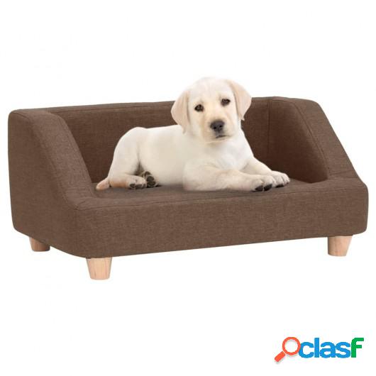 Sofá para perros de lino marrón 95x63x39 cm