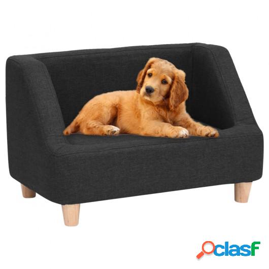 Sofá para perros de lino negro 60x37x39 cm