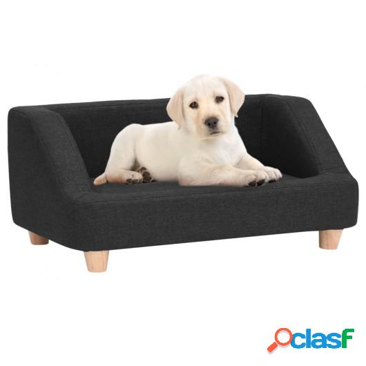 Sofá para perros de lino negro 95x63x39 cm
