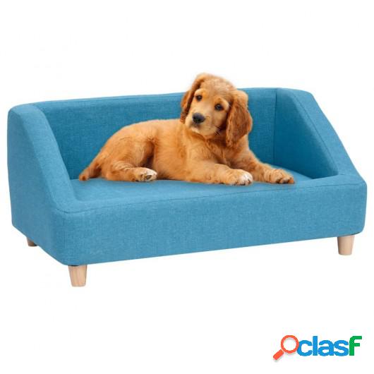 Sofá para perros de lino turquesa 85x50x39 cm