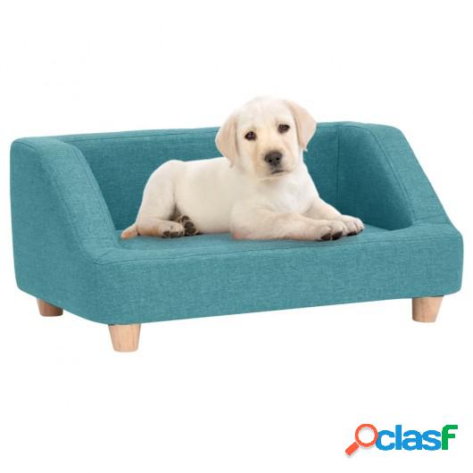 Sofá para perros de lino turquesa 95x63x39 cm