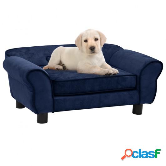 Sofá para perros felpa azul 72x45x30 cm