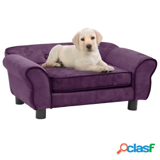 Sofá para perros felpa color burdeos 72x45x30 cm