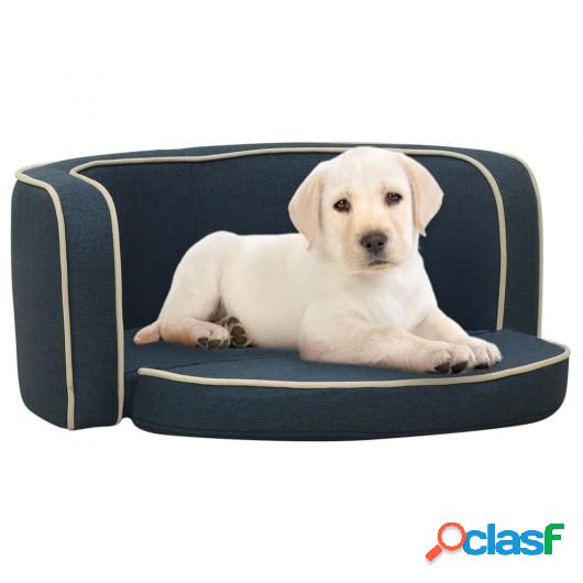 Sofá plegable para perro cojín lavable de lino azul