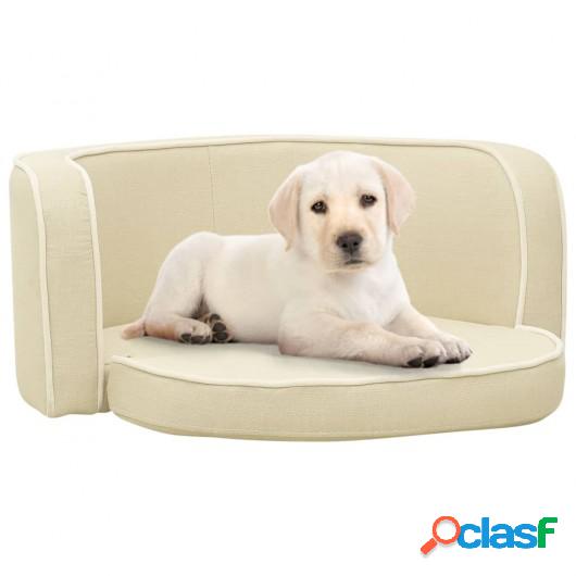 Sofá plegable para perro cojín lavable de lino crema