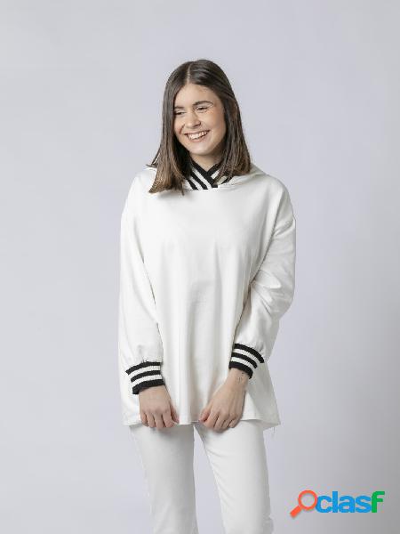 Sudadera algodón con capucha Blanco