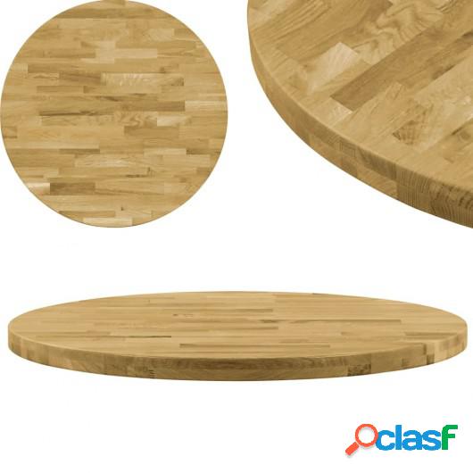 Superficie de mesa redonda madera maciza de roble 44 mm 700