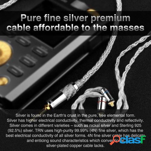 TRN T3 8 Core Pure Silver Cable 3.5mm MMCX Upgrade Cable de