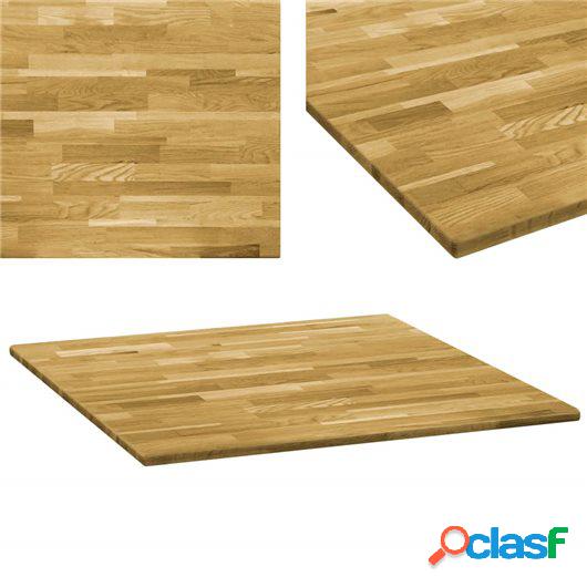 Tablero de mesa cuadrado madera maciza de roble 23 mm 80x80