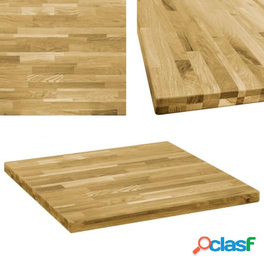 Tablero de mesa cuadrado madera maciza de roble 44 mm 70x70