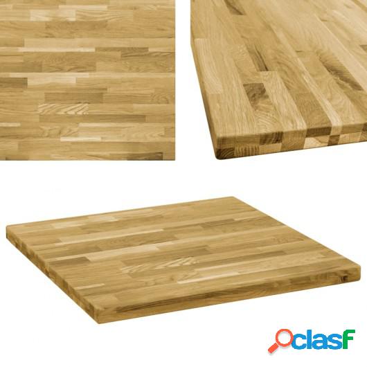 Tablero de mesa cuadrado madera maciza de roble 44 mm 80x80