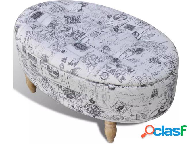 Taburete VIDAXL tapizado otomano oval de almacenamiento