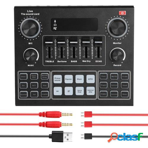 Tarjeta de sonido en vivo V9 Mezclador de audio de
