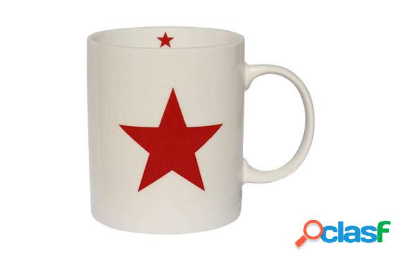 Taza de porcelana con estrella roja