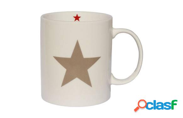 Taza de porcelana con estrella taupe