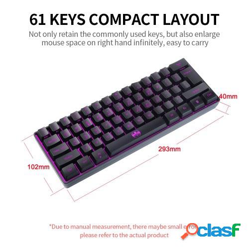 Teclado inalámbrico 61 teclas BT + 2.4G Teclado de modo