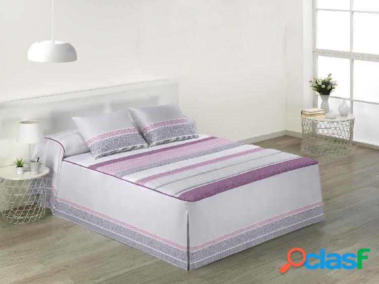 Tejidos J.V.R. Colcha Edredón Modelo Coral - Morado / Cama