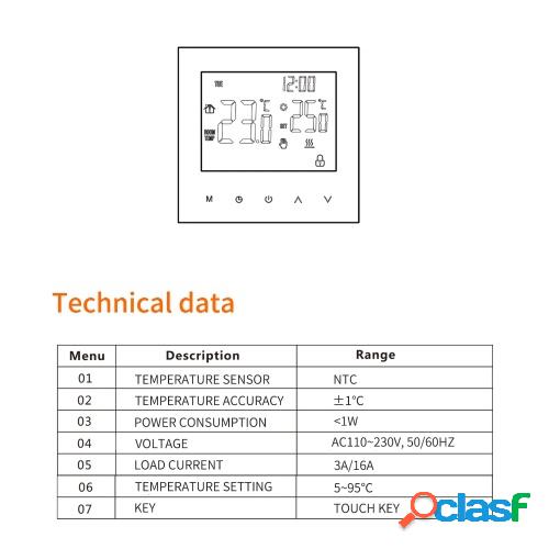 Termostato de calefacción inteligente Controlador de