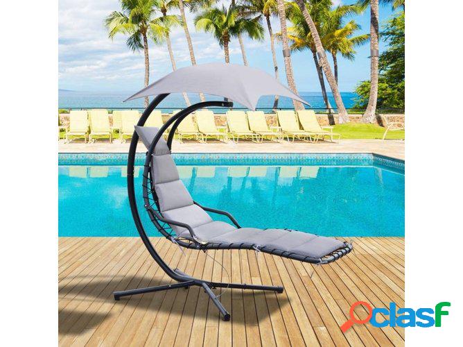 Tumbona OUTSUNNY con parasol y almohada de exterior