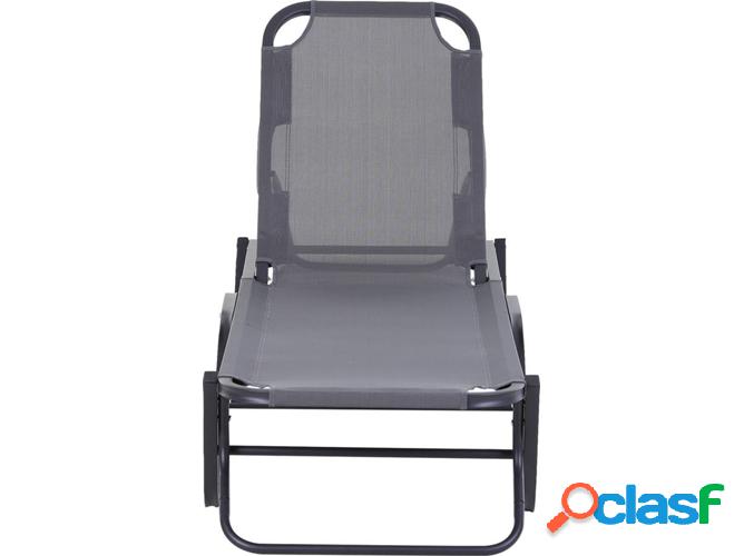Tumbona Reclinable para Piscinas o Jardines OUTSUNNY 120 °