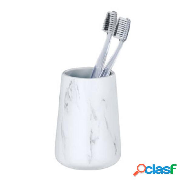 Vaso portacepillos de cerámica Wenko Adrada Blanco Mármol
