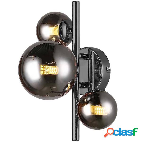 Wofi Lámpara de pared LED Villa negro y cromado