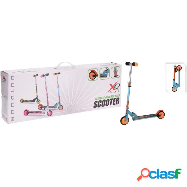 XQ Max Patinete plegable con freno de pie azul y naranja