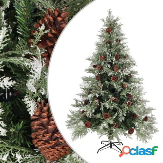 Árbol de Navidad con piñas verde y blanco PVC y PE 150 cm