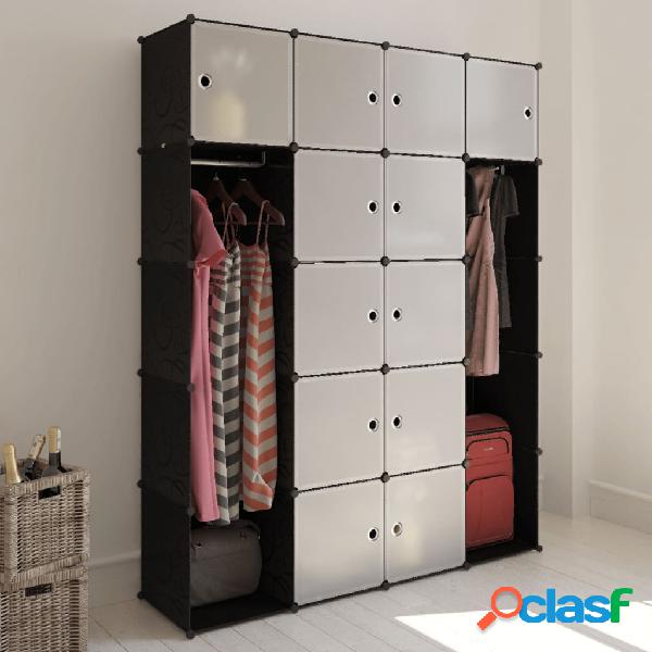 vidaXL 240499 Modular Cabinet with 14 Compartments Black and