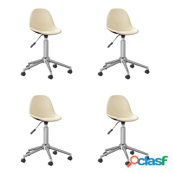 vidaXL 3086054 Swivel Dining Chairs 4 pcs Cream Fabric