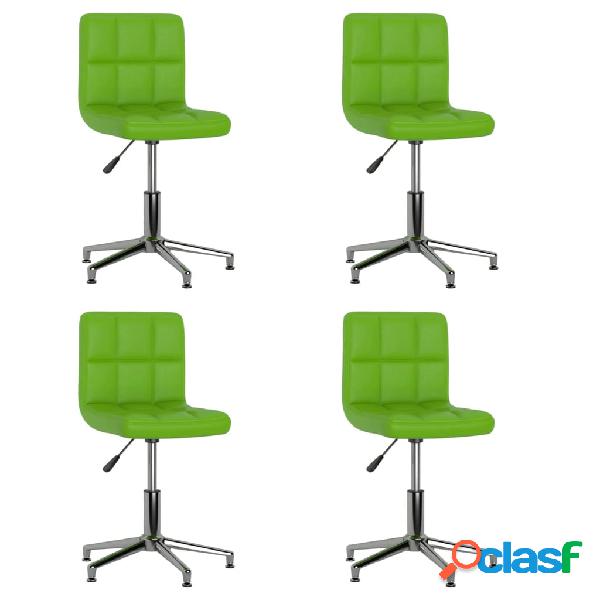 vidaXL 3087643 Swivel Dining Chairs 4 pcs Green Faux Leather