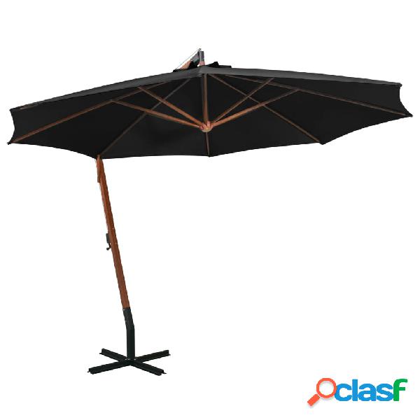 vidaXL 313772 Hanging Parasol with Pole Black 3,5x2,9 m