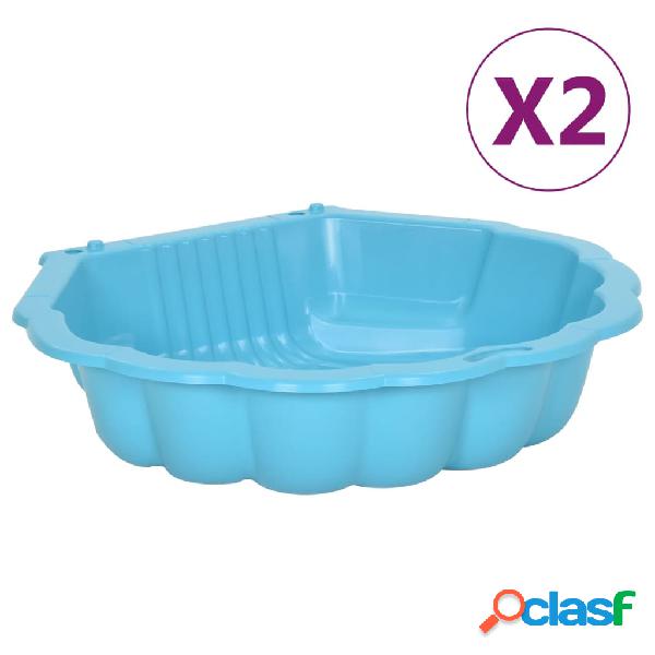 vidaXL Areneros de plástico azul 2 unidades 77x87x21 cm