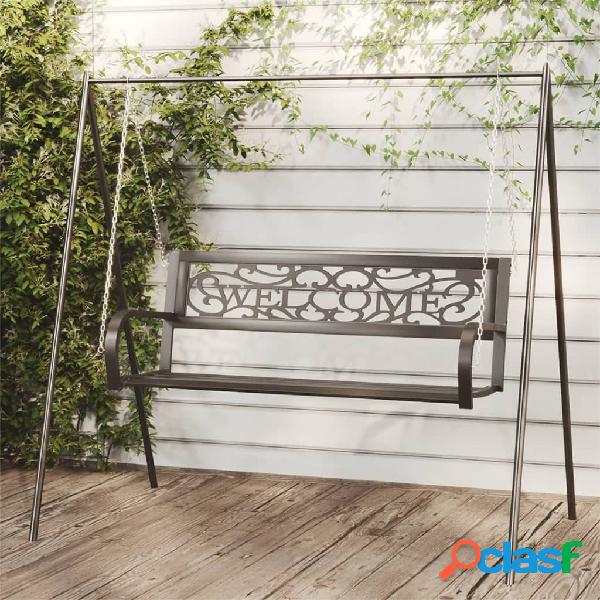 vidaXL Banco balancín de jardín 125 cm acero y plástico