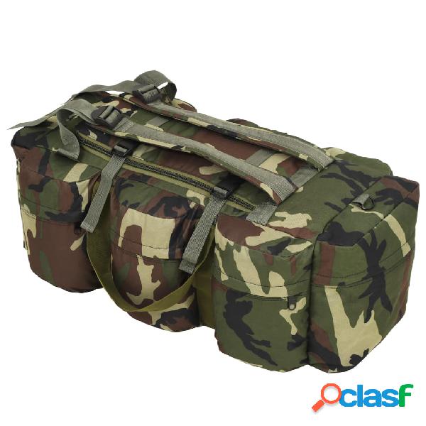 vidaXL Bolso de lona estilo militar 3-en-1 120 L camuflaje