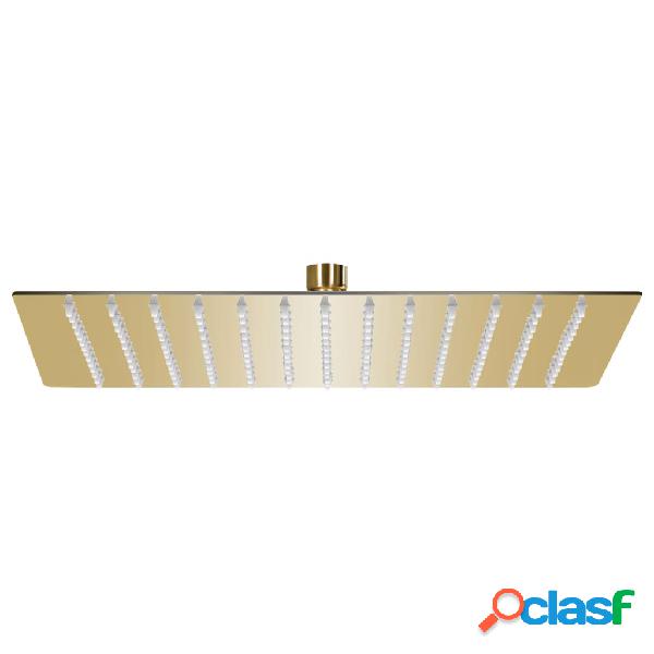 vidaXL Cabezal ducha efecto lluvia acero inox cuadrado