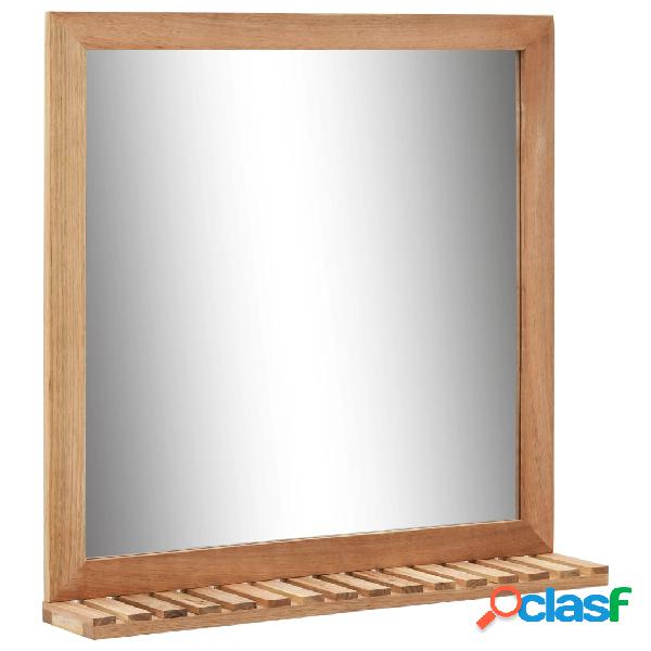 vidaXL Espejo de cuarto de baño madera maciza de nogal