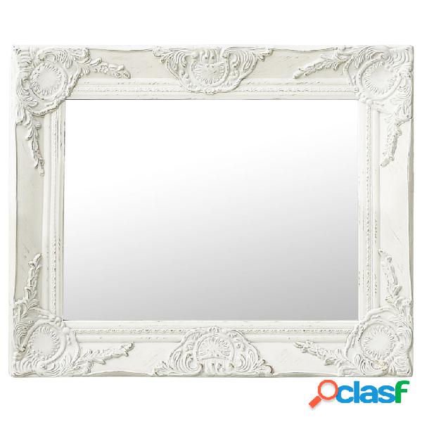 vidaXL Espejo de pared estilo barroco blanco 50x40 cm