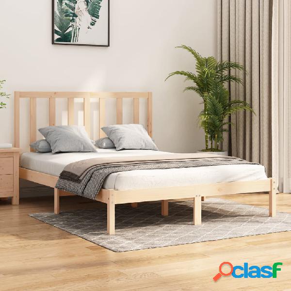 vidaXL Estructura cama madera doble pequeña maciza de pino