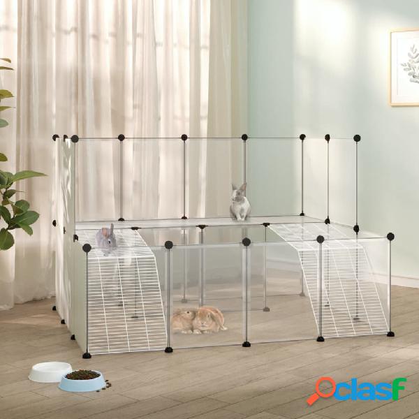vidaXL Jaula de animales pequeños transparente PP y acero