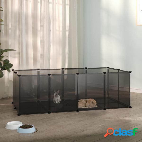 vidaXL Jaula para animales pequeños negro PP y acero