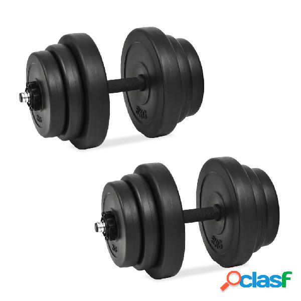 vidaXL Juego de mancuernas 18 piezas 40 kg