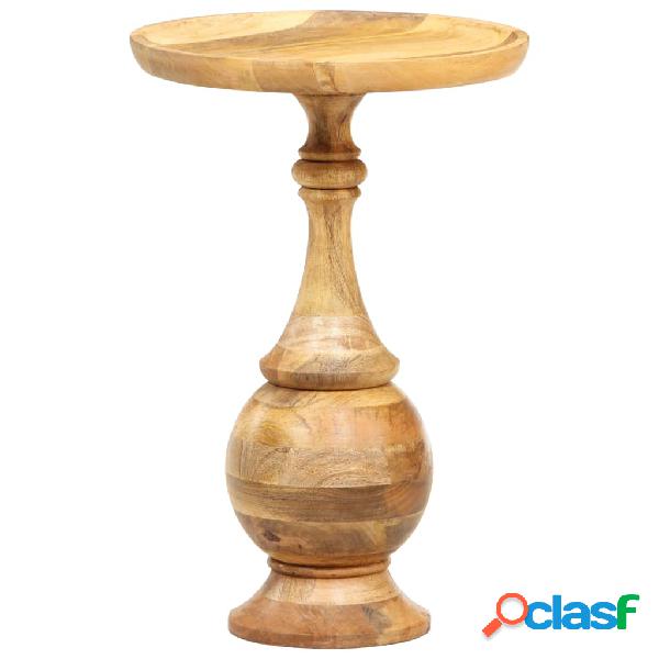 vidaXL Mesa auxiliar redonda madera maciza de mango 43x43x66