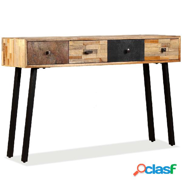 vidaXL Mesa consola de teca maciza reciclada 120x30x76 cm