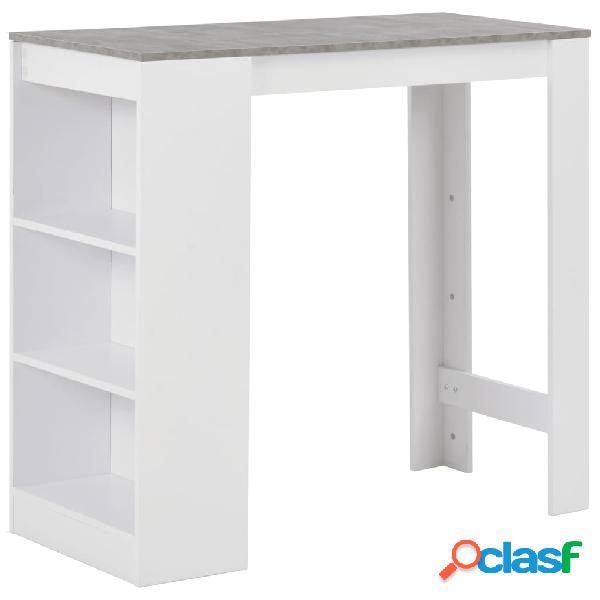 vidaXL Mesa de bar con estantería blanco 110x50x103 cm