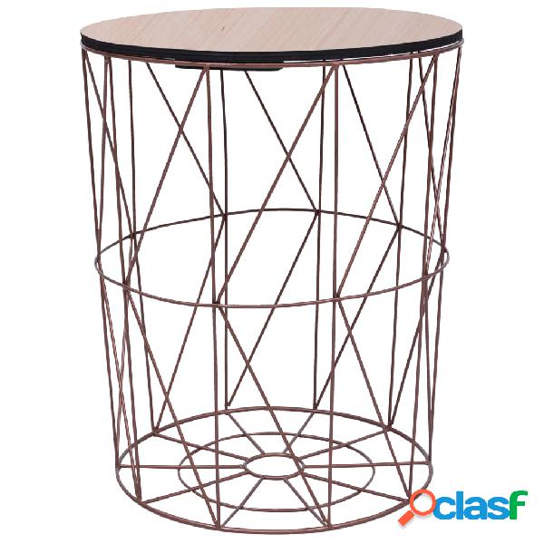 vidaXL Mesa de centro color cobre Ø 47 cm